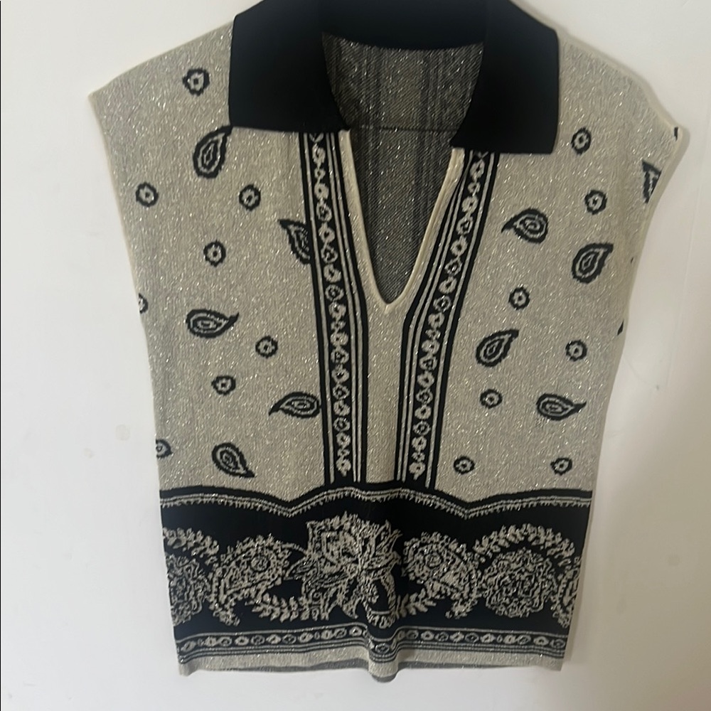 LIU.JO MILANO NATURAL BANDANA JACKQUARD JUMPER SWEATER SIZE M